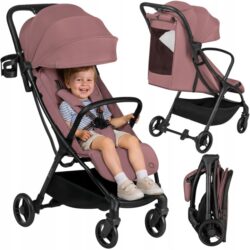 Lionelo Agia Auto Fold Καρότσι Ταξιδίου έως 22kg Pink Mauve