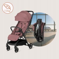 Lionelo Agia Auto Fold Καρότσι Ταξιδίου έως 22kg Pink Mauve - Image 2