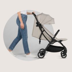 Lionelo Agia Auto Fold Καρότσι Ταξιδίου έως 22kg Beige Sand - Image 3