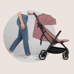 Lionelo Agia Auto Fold Καρότσι Ταξιδίου έως 22kg Pink Mauve - Image 3
