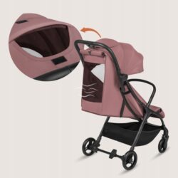 Lionelo Agia Auto Fold Καρότσι Ταξιδίου έως 22kg Pink Mauve - Image 7