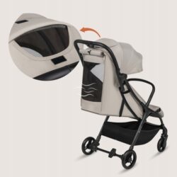 Lionelo Agia Auto Fold Καρότσι Ταξιδίου έως 22kg Beige Sand - Image 8