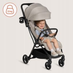 Lionelo Agia Auto Fold Καρότσι Ταξιδίου έως 22kg Beige Sand - Image 4