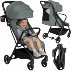 Lionelo Agia Auto Fold Καρότσι Ταξιδίου έως 22kg Green Sage