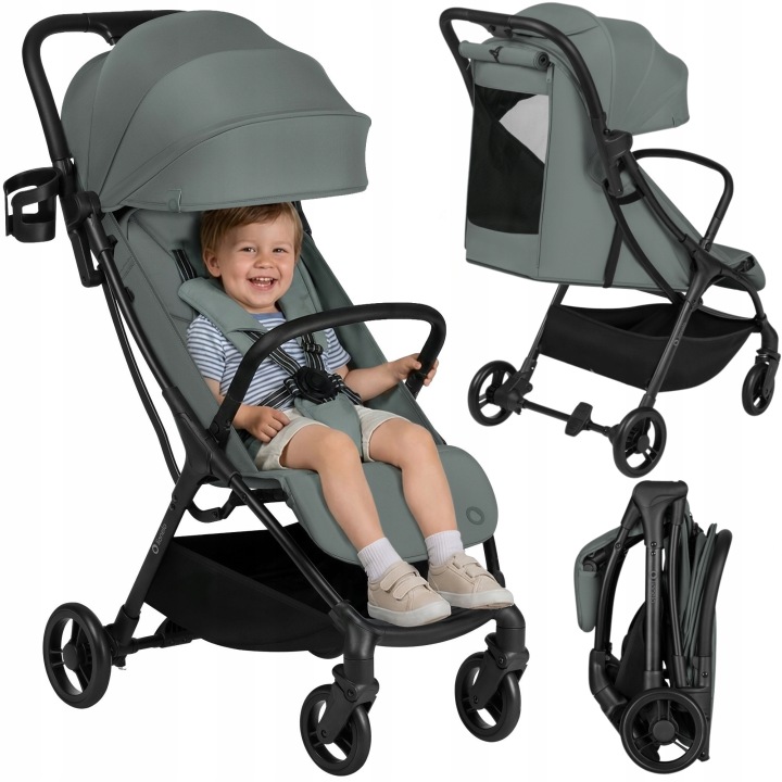 Lionelo-Agia-Auto-Fold-Καρότσι-Ταξιδίου-ελαφρύ-έως-22-κιλά-9 Lionelo Agia Auto Fold Καρότσι Ταξιδίου έως 22kg Green Sage - Image 1