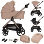 Lionelo Carmine Καρότσι Βρεφικό 3 σε 1 έως 22kg Beige Sand