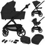 Lionelo Carmine Καρότσι Βρεφικό 3 σε 1 έως 22kg Black Onyx