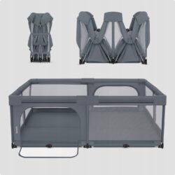 Lionelo Florence XL Easy Fold Πάρκο 180X200cm Gray Stone - Image 2