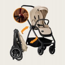 Lionelo Meril Καρότσι Βρεφικό έως 22kg 3 σε 1 Beige Sand - Image 11