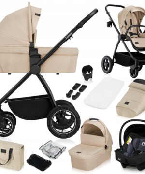 Lionelo Meril Καρότσι Βρεφικό έως 22kg 3 σε 1 Beige Sand