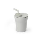 Miniware Des.15 Ποτηράκι PLA με καλαμάκι Σιλικόνης Γκρι