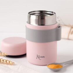 Kiokids Βρεφικό Θερμός Φαγητού με Κουταλάκι Ροζ 500ml. - Image 2