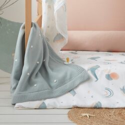 Bimbidreams Κουβέρτα Πλεκτή με Fleece Coralina Μέντα 80x110εκ. - Image 5