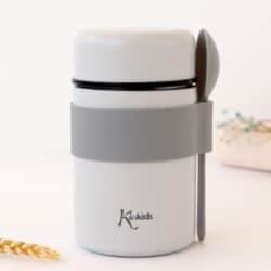 Kiokids Βρεφικό Θερμός Φαγητού με Κουταλάκι Γκρι 500ml.