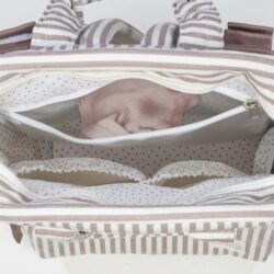 Walking Mum Τσάντα Αλλαξιέρα Backpack Praline Strips Moka - Image 4