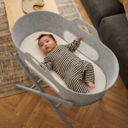 Snuz Καλαθούνα SnuzBaskit Light Grey & Ξύλινη Βάση Dove - Image 3