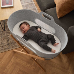 Snuz Καλαθούνα SnuzBaskit Light Grey & Ξύλινη Βάση Natural - Image 3