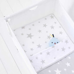Snuz Σετ Σεντόνια 2 Τμχ Για Λίκνο 44 x 80cm Grey Stars - Image 3