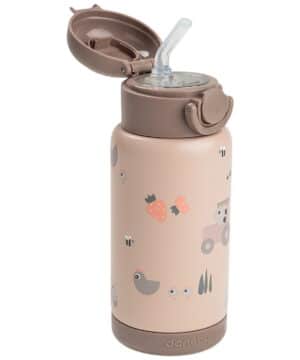 Done By Deer Παιδικό Παγούρι Ισοθερμικό με Καλαμάκι Playground Powder Pink 340ml