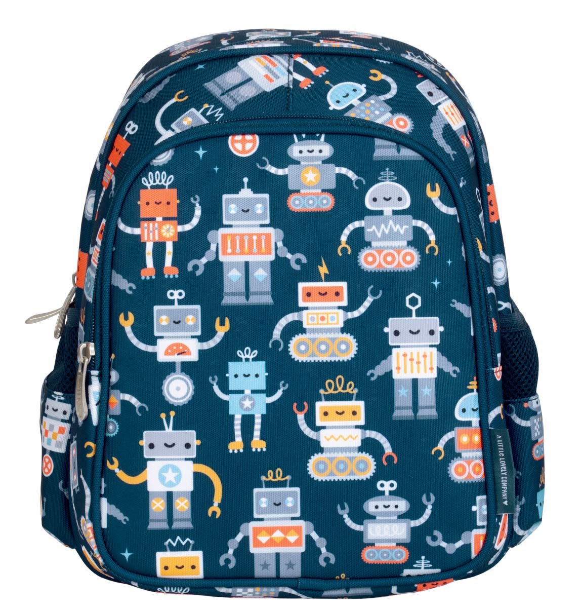 BPROBU90-LR-1-Backpack-Robots A little lovely company Tσάντα πλάτης νηπιαγωγείου με ισοθερμική θήκη - Robots - Image 1