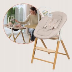 Lionelo Celia Set Ρηλάξ & Καρεκλάκι φαγητού 4 σε 1 White Natural Wood - Image 4