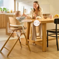 Lionelo Celia Set Ρηλάξ & Καρεκλάκι φαγητού 4 σε 1 White Natural Wood - Image 7