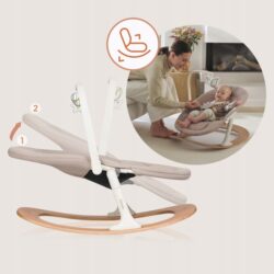 Lionelo Celia Set Ρηλάξ & Καρεκλάκι φαγητού 4 σε 1 White Natural Wood - Image 5