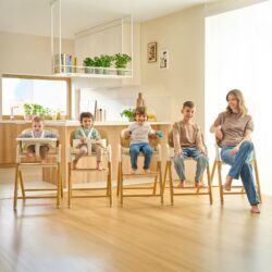 Lionelo Celia Set Ρηλάξ & Καρεκλάκι φαγητού 4 σε 1 White Natural Wood - Image 3