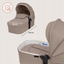 Lionelo Greet Καρότσι Βρεφικό 3 σε 1 έως 22kg Black Onyx - Image 4