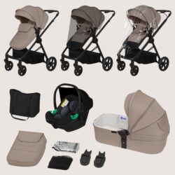 Lionelo Greet Καρότσι Βρεφικό 3 σε 1 έως 22kg Black Onyx - Image 11