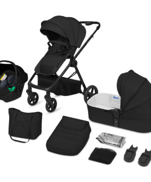 Lionelo Greet Καρότσι Βρεφικό 3 σε 1 έως 22kg Black Onyx