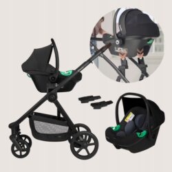 Lionelo Greet Καρότσι Βρεφικό 3 σε 1 έως 22kg Black Onyx - Image 3