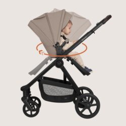 Lionelo Greet Καρότσι Βρεφικό 3 σε 1 έως 22kg Black Onyx - Image 7
