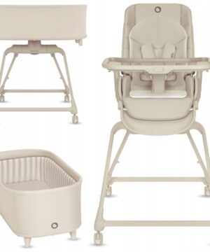 Lionelo Maddie Set Λίκνο-Ρηλάξ & Καρεκλάκι Φαγητού 3 σε 1 Beige