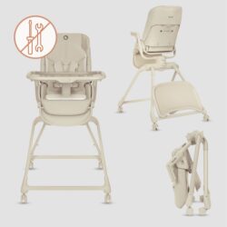 Lionelo Maddie Set Λίκνο-Ρηλάξ & Καρεκλάκι Φαγητού 3 σε 1 Beige - Image 9