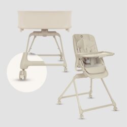 Lionelo Maddie Set Λίκνο-Ρηλάξ & Καρεκλάκι Φαγητού 3 σε 1 Beige - Image 11