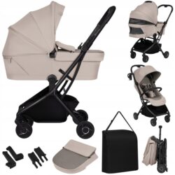 Lionelo Sia Flex Καρότσι Ταξιδίου 2 σε 1 έως 22kg Beige Sand