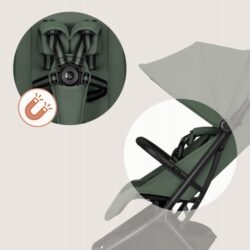 Lionelo Sia Flex Καρότσι Ταξιδίου 2 σε 1 έως 22kg Green Emerald - Image 8