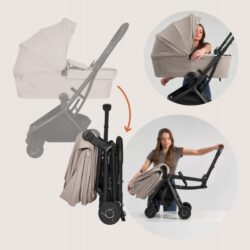 Lionelo Sia Flex Καρότσι Ταξιδίου 2 σε 1 έως 22kg Beige Sand - Image 6