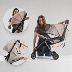 Lionelo Sia Flex Καρότσι Ταξιδίου 2 σε 1 έως 22kg Beige Sand - Image 5