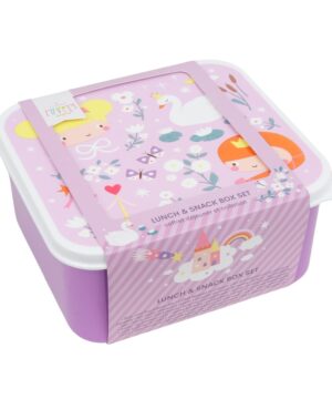 A little lovely company Σετ 4 δοχεία φαγητού Lunch & Snack Box - Princesses