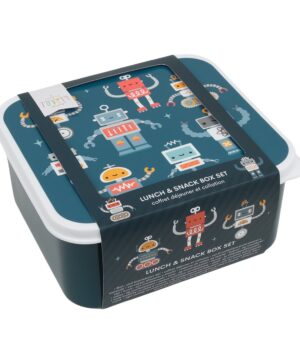A little lovely company Σετ 4 δοχεία φαγητού Lunch & Snack Box -Robots