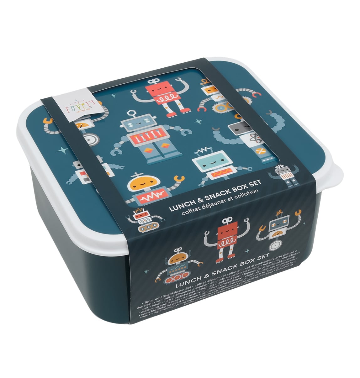 SBSERO86-LR-4-Lunch-_-snack-box-set-Robots A little lovely company Σετ 4 δοχεία φαγητού Lunch & Snack Box -Robots - Image 1
