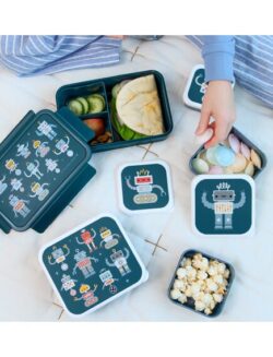 A little lovely company Σετ 4 δοχεία φαγητού Lunch & Snack Box -Robots - Image 5