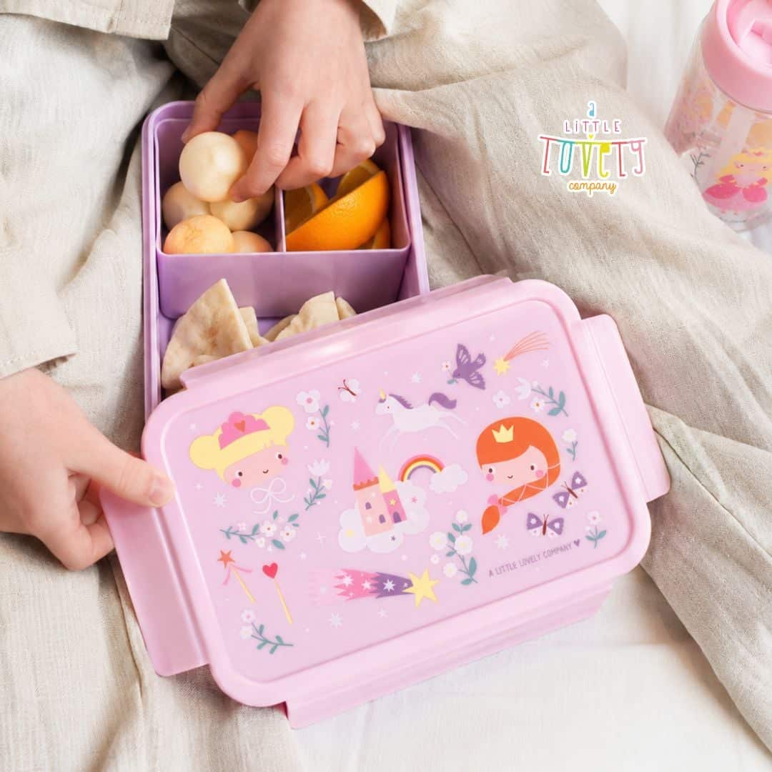 A little lovely company Σετ 4 δοχεία φαγητού Lunch & Snack Box - Princesses - Image 2