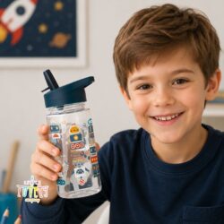 A little lovely company Παιδικό Παγούρι από Tritan 450ml-Robots - Image 3