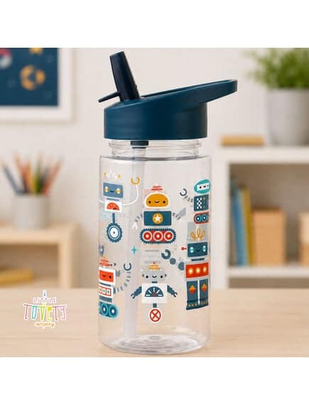 A little lovely company Παιδικό Παγούρι από Tritan 450ml-Robots - Image 2