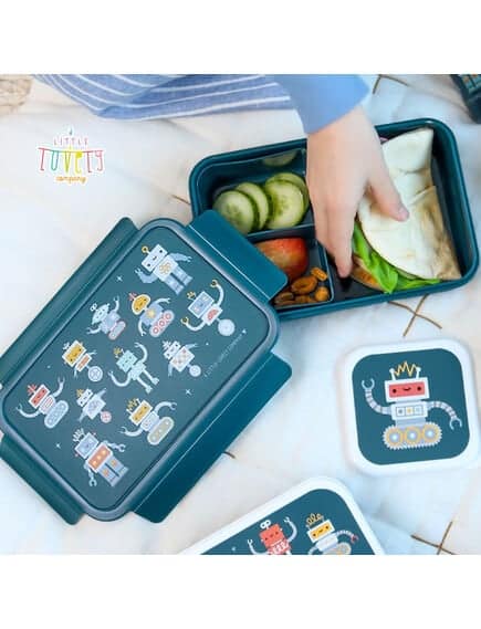 A little lovely company Σετ 4 δοχεία φαγητού Lunch & Snack Box -Robots - Image 4