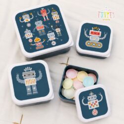 A little lovely company Σετ 4 δοχεία φαγητού Lunch & Snack Box -Robots - Image 5