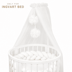 Ingvart Κουνουπιέρα Τούλι Με Pom Pom – Λευκή